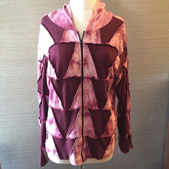 🧥Tie dye zipper hoodie, Size: XL, Light & Dark Pink🧥 - Picture 2 of 9